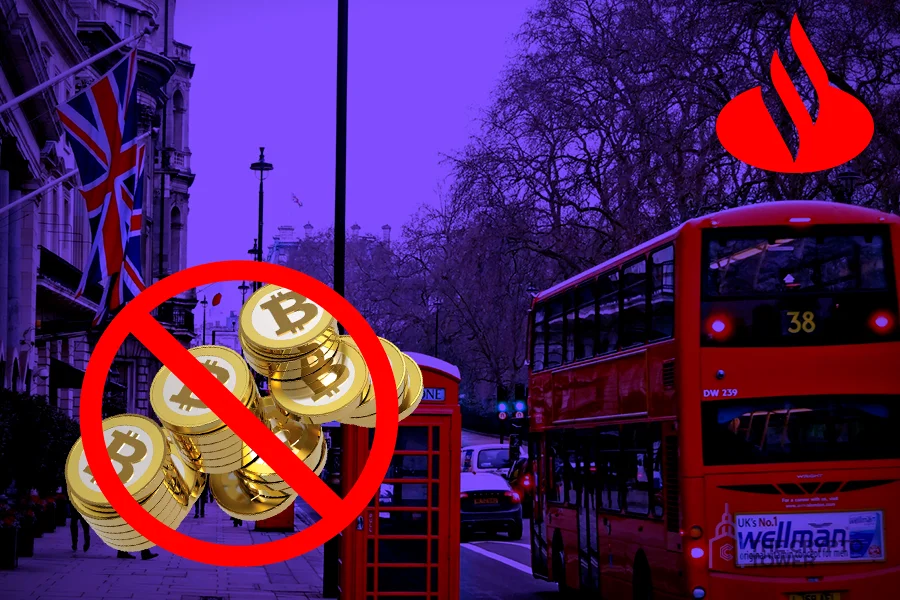 Santander UK, la filial en Reino Unido del banco español, tiene previsto bloquear las transferencias y pagos a plataformas de criptomonedas.